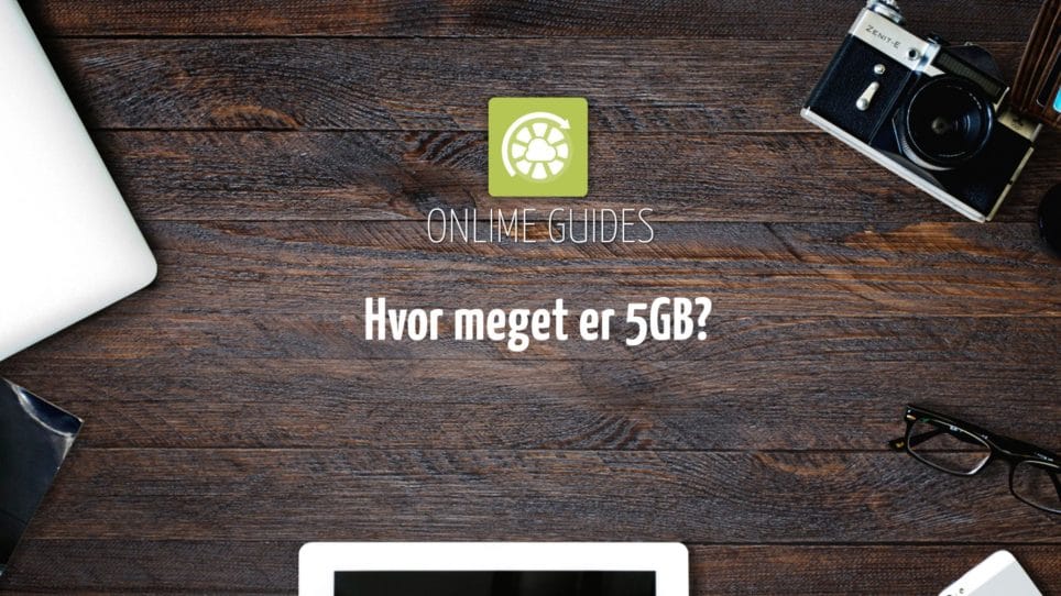 Illustration af filstørrelser — dokumenter, billeder og videoer der fylder 5 GB