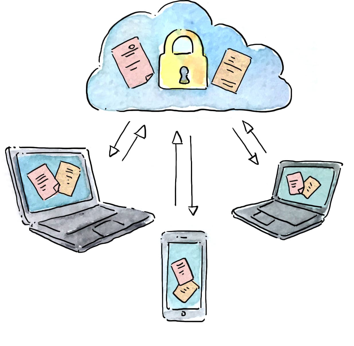 Illustration af upload-hastighed til cloud-backup