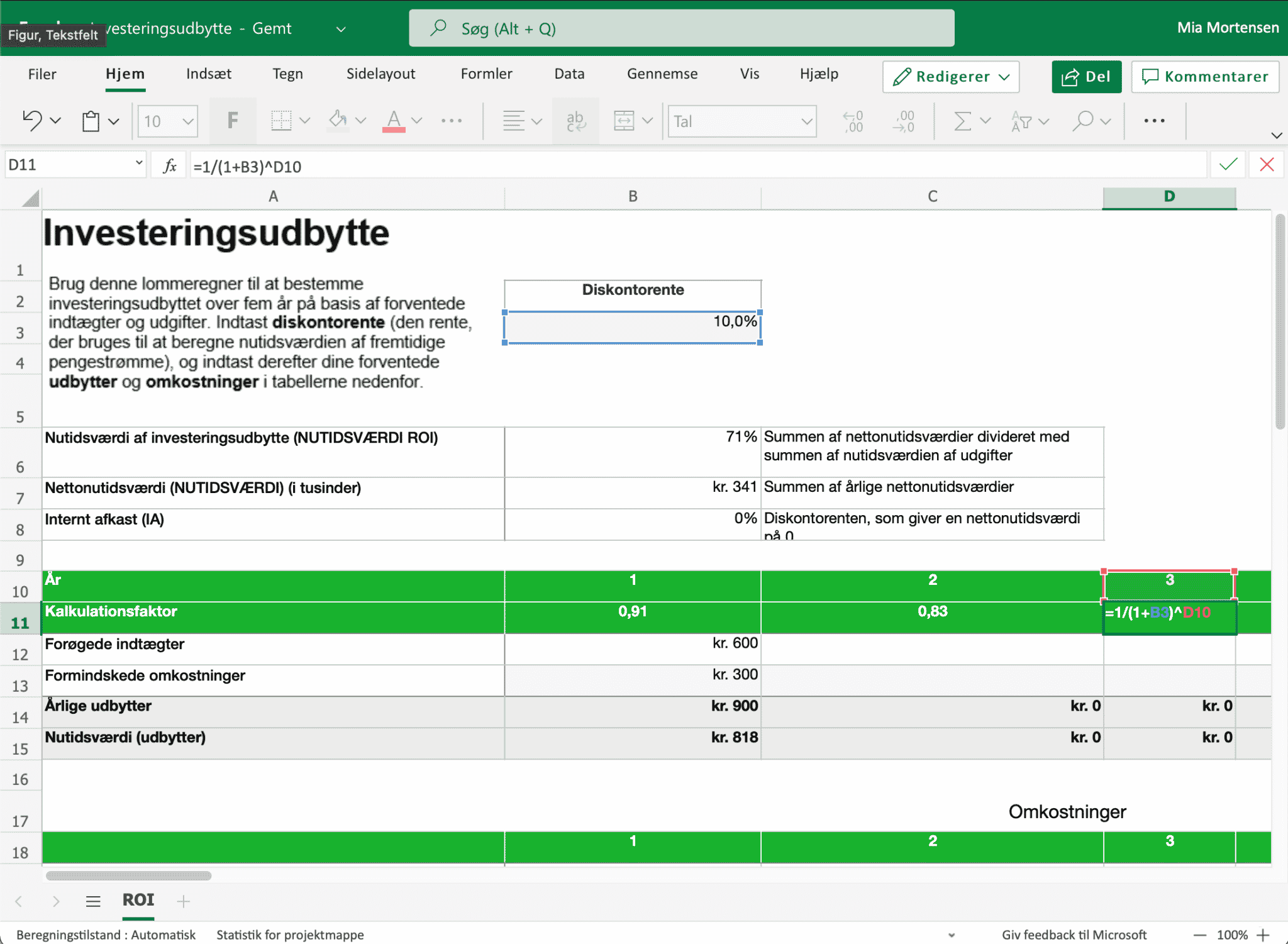 Microsoft Excel online i browseren hos Onlime